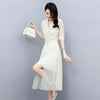 Fashionable Women Summer Sets Office Lady Double Breasted Long Blazer Dress Top+Detachable Sashes Mesh Cover Skirts 2 Piece Sets