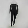 New Women Jumpsuit Sexy Strapless Rompers Casual Long Sleeve Rompers Womens Jumpsuit Macacao Feminino Solid Color