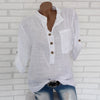 2022 Women Blouse and Tops Translucent Plus Size 3XL Casual Button Pocket Loose Long Sleeve Tops Shirt Blouse