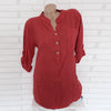 2022 Women Blouse and Tops Translucent Plus Size 3XL Casual Button Pocket Loose Long Sleeve Tops Shirt Blouse