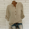 2022 Women Blouse and Tops Translucent Plus Size 3XL Casual Button Pocket Loose Long Sleeve Tops Shirt Blouse