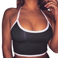 halter Crop Top Sexy Women Casual Tank Bustier Bra Vest Solid Blouse Cami cropped feminino blusa B8
