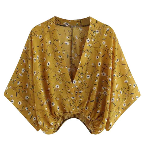 European style V Neck Women Tops Shirt 2022 Fashion Summer Print Blouse Loose Casual Tops Blouse female top Shirts /PY