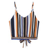 Sexy Women Crop Tops Striped Tie Back Cami Casual Spaghetti Strap Bow Vest Knot Cropped Tank Tops Vest cropped feminino