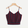 Sexy Women Crop Tops Striped Tie Back Cami Casual Spaghetti Strap Bow Vest Knot Cropped Tank Tops Vest cropped feminino