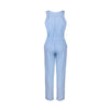 Summer 2022 Womens Wide Leg Jumpsuits Women Holiday Playsuit Jeans Demin Elastic Waist Strappy Long Beach Jumpsuit