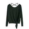 Summer Loose Casual Women Tops Shirts Daily Casual Crow Tied Up Long Sleeve Solid Tops Blouse Shirt camisetas mujer /PY