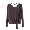 Summer Loose Casual Women Tops Shirts Daily Casual Crow Tied Up Long Sleeve Solid Tops Blouse Shirt camisetas mujer /PY