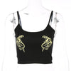 Summer Sexy Crop Tops For Women Straps Sleeveless Camis Pattern Dragon Fitness Tight Tank Tops Cropped Feminino 2022 New