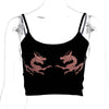Summer Sexy Crop Tops For Women Straps Sleeveless Camis Pattern Dragon Fitness Tight Tank Tops Cropped Feminino 2022 New
