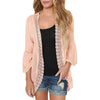 Summer Smock For Women Casual Top Solid Lace Long Sleeve Chiffon Cardigan Shirt Loose Kimono Blouse Tops /PY