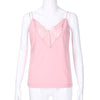 Summer Women Tank Top 2022 Casual V-Neck White Tops Women Sexy Lace Patchwork Beach Top Female Camisole regata feminina