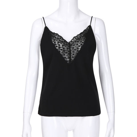 Summer Women Tank Top 2022 Casual V-Neck White Tops Women Sexy Lace Patchwork Beach Top Female Camisole regata feminina