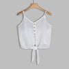Summer Women Thin Tank Tops Camisole Sexy Strappy v Neck Tie Buttons Sleeveless Vest Tank Shirt Crop Tops Camis feminino