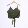 Summer Women Thin Tank Tops Camisole Sexy Strappy v Neck Tie Buttons Sleeveless Vest Tank Shirt Crop Tops Camis feminino