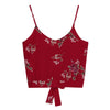 Women's Crop Tops Sexy Strappy Self Tie Back V Neck Floral Print Tops And Blouse Camisole female cropped feminino 2022
