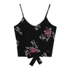 Women's Crop Tops Sexy Strappy Self Tie Back V Neck Floral Print Tops And Blouse Camisole female cropped feminino 2022