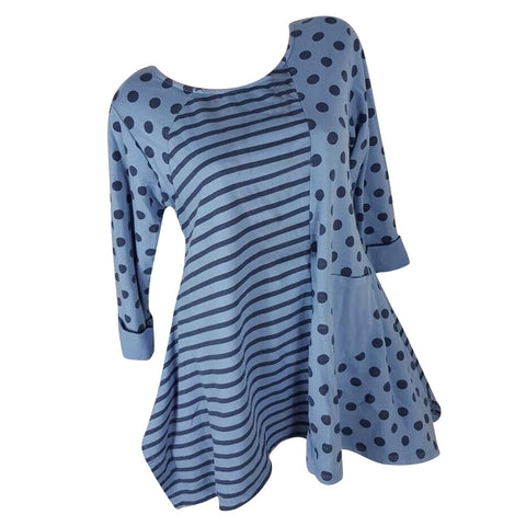 plus Size Women Blouse 2022 Summer Long Sleeve Dot Print shirts Top Fashion Casual Loose Tops Tunic Blouse /PY