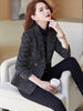 Female Black Blue Stripe Casual Slim Blazer Coat Women Ladies Autumn Winter Long Sleeve Double Breasted Jacket