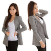 Female Black White Plaid blazer spring autumn blazer women jacket Ladies Long Sleeve Work Wear Plus Size Female Outerwear