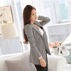 Female Black White Plaid blazer spring autumn blazer women jacket Ladies Long Sleeve Work Wear Plus Size Female Outerwear