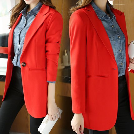 Female Blazer Office Lady Single Button Blazers New 2022 Spring autumn Slim Candy Colors Jackets Suit Women Casual Blazers