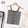 Female Crop Top Cami Tank Top Sexy Streetwear Short Tops 2022 Fashion Plaid Cropped Tops Tank Women Feminino Vest