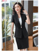 Female Elegant Formal Office Work Wear 2022 Summer Ladies Black Blazer Women Business Suits with Skirt and Jacket Sets Uniform
