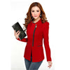 Female Fashion Zipper Suit Women Long Sleeve Coat Solid Suit Jacket Blazer Tops