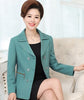 Female Middle aged Spring Autumn Blazer Women 2022 New Plus size Fashion Blazer Women Solid color Double breasted Coat S337