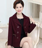 Female Middle aged Spring Autumn Blazer Women 2022 New Plus size Fashion Blazer Women Solid color Double breasted Coat S337