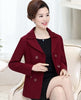 Female Middle aged Spring Autumn Blazer Women 2022 New Plus size Fashion Blazer Women Solid color Double breasted Coat S337