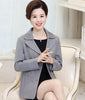 Female Middle aged Spring Autumn Blazer Women 2022 New Plus size Fashion Blazer Women Solid color Double breasted Coat S337