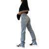 Female Ripped Jeans, High Waist Hollow Out Trousers Straight-Leg Pants for Spring Summer Fall, Light Blue, XS/S/M/L