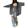 Female Ripped Jeans, High Waist Hollow Out Trousers Straight-Leg Pants for Spring Summer Fall, Light Blue, XS/S/M/L