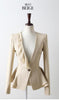 Female Spirng Solid V-neck Chiffon Splice Slim Suits Women Autumn Full Sleeve A Buckle Thin Coat Woman Cardigan Outerwear