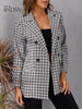Female Vintage Houndstooth Blazer Spring Fall Clothing Chic and Elegant Woman Jacket 2023 Ladies Casual Blazers Suit Outwear