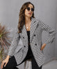 Female Vintage Houndstooth Blazer Spring Fall Clothing Chic and Elegant Woman Jacket 2023 Ladies Casual Blazers Suit Outwear