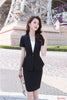 Female Women Bsiness Suits with Skirt and Jacket Sets Black Blazer Ladies Work Wear Office Uniform Style Short Sleeve