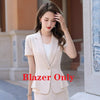 Female Women Bsiness Suits with Skirt and Jacket Sets Black Blazer Ladies Work Wear Office Uniform Style Short Sleeve