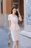 Female Women Bsiness Suits with Skirt and Jacket Sets Black Blazer Ladies Work Wear Office Uniform Style Short Sleeve