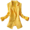 Female slim blazer femme outerwear spring summer women blazer feminino chaqueta mujer casaca mujer blanca yellow jacket abrigo