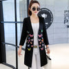 Female spring autumn small Blazer new Long section paragraph casual embroidery suit jacket Slim large size suit jacket Women