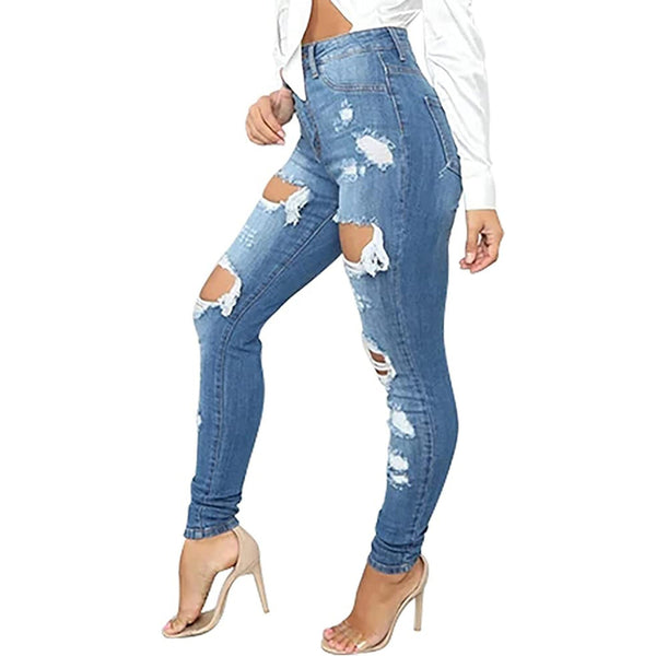 Female trousers High Waisted Ripped Jeans For Women Butt Lift Distressed Stretch Juniors Skinny Jeans pantalones de mujer