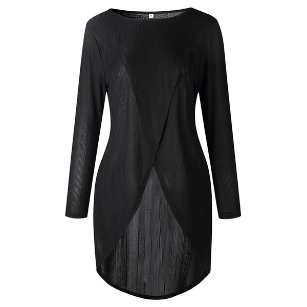 Feminine Blouse Shirt 2022 Chiffon Cross Irregular Womens Tops and Blouses Autumn Long Sleeve Women Blouses Ladies Top Female