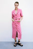 Feminine  Classical Beautiful Noble Elegant Unique Style Pink Suit Blazer And Long Skirt Two-piece Sets