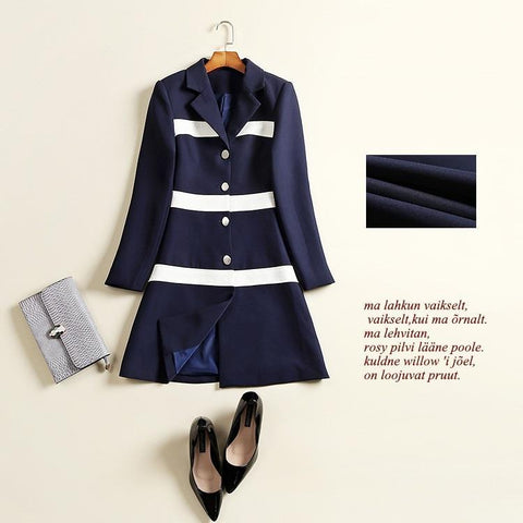 Feminino Chamarras De Coat Cape Campera Mujer Jassen Vrouwen Jaket Women Autumn Winter Slim Fit Striped Lunga Long Sleeve Blazer