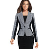 Feminino Plus Size 3XL Formal Jacket Women's White Blaser Female Spring Autumn White and Black Women Blazers