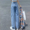 Feynzo Women Pant Woman Jeans High Waist Denim Pants Wide Leg Denim Clothing Blue Jeans Vintage Quality  Straight Pants