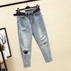 Ff1003 2022 autumn winter casual Denim Pants boyfriend hole womens jeans high waisted ripped Jeans for women
